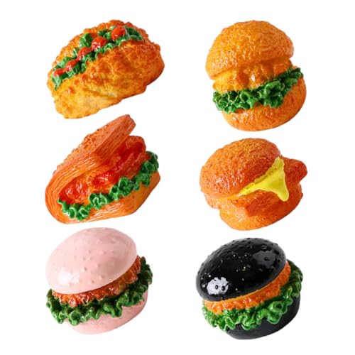 BESPORTBLE 6Stücke Burger Modell Harz Figuren für Puppenhaus Langlebige Lebensmittel Requisiten Küchenzubehör für Kreative Szenarien von BESPORTBLE