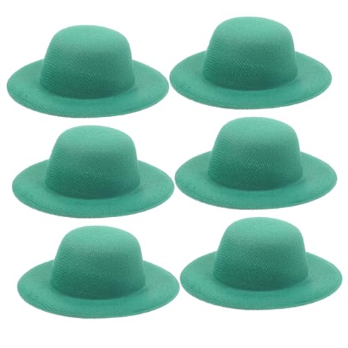 BESPORTBLE 6Stücke Cowboyhüte Handwerksbedarf Für Puppen Haustiere Und DIY Projekte Grüne Filzhüte Für Partys Und Kreative Dekorationen von BESPORTBLE