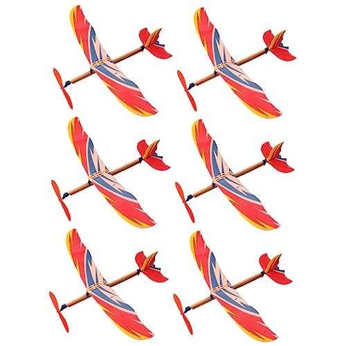 BESPORTBLE 6Stücke DIY Gummiband Flugzeug Handgefertigte Segelflugzeuge Für Pädagogisches Kreativität Und Motorik Für Outdoor Aktivitäten von BESPORTBLE