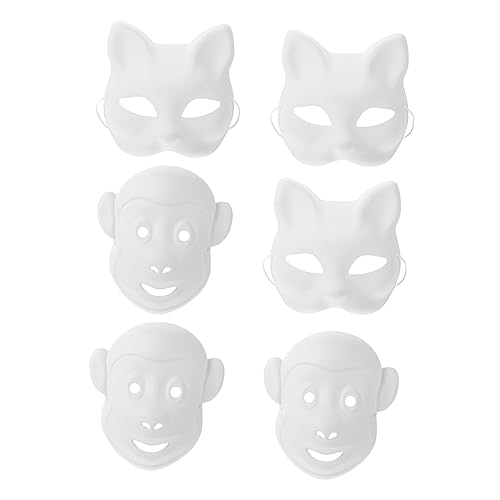 BESPORTBLE 6Stücke DIY Handgefertigte Gesichtsmaske Weiße Papierzellstoffmasken für Kostümpartys Malen und Kreative Projekte für Karneval Modenschau und Besondere Anlässe BESPORTBLE 6Stücke DIY Handgefertigte Gesichtsmaske Weiße Papierzellstoffmasken für Kostümpartys Malen und Kreative Projekte für Karneval Modenschau und Besondere Anlässe von BESPORTBLE