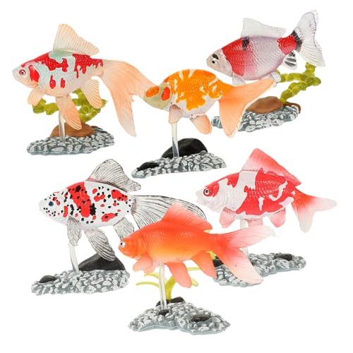 BESPORTBLE 6Stücke Dekorative Goldfischfiguren Aus Realistische Goldfische Für Lernspielzeug Und Raumdekoration von BESPORTBLE