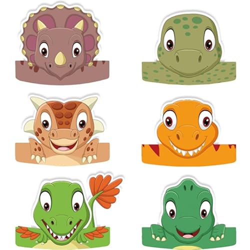 BESPORTBLE 6Stücke Dinosaurier Partyhüte Für Geburtstagsfeier Hüte Papphüte Für Kindergeburtstag Dino Kopfbedeckungen Für Kinderpartys Effekte Requisiten Für Fotos von BESPORTBLE