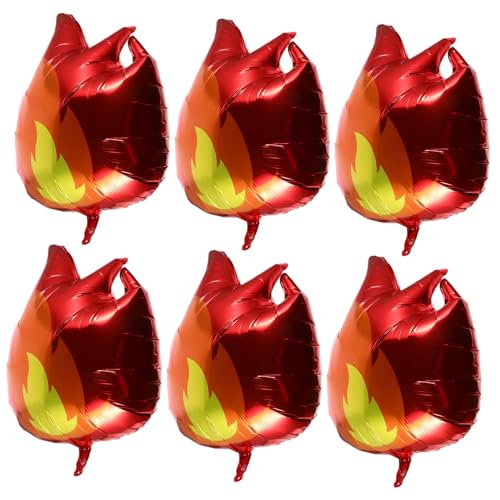 BESPORTBLE 6Stücke Flammenballons Feuerwehrmann Partyballons Aluminiumfolie für Sportveranstaltungen Geburtstagsfeiern und Festliche Anlässe Langlebig und Leicht Aufzustellen von BESPORTBLE