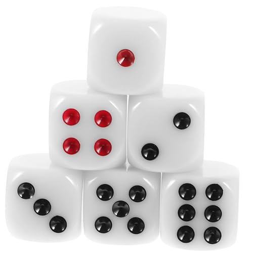 BESPORTBLE 6Stücke Harz Einseitige Spielwürfel für Brettspiele und Partys Leicht und Langlebig Lernwerkzeuge und Gesellige Treffen von BESPORTBLE
