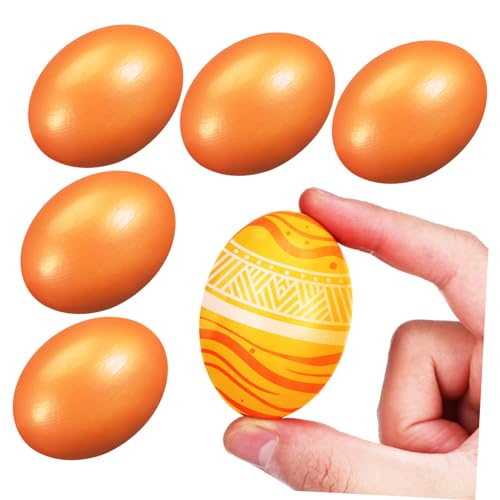 BESPORTBLE 6Stücke Holzeier Aus Holz Künstliche Nesteier Für DIY Projekte Unvollendete Bastel Eier Für Kreative Bastelideen Und Partydekorationen von BESPORTBLE