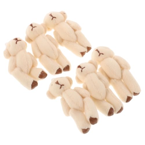BESPORTBLE 6Stücke Kleine Bärenpuppen Niedliche Mini Plüschtiere Mit Wechselbarer Kleidung Für Puppenhäuser Babyparty Dekoration Und Geburtstagsgeschenke von BESPORTBLE