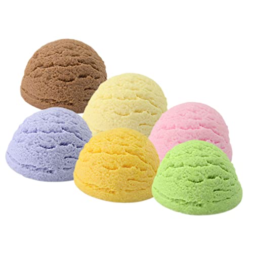BESPORTBLE 6Stücke Künstliche Eisbällchen Realistisches Eismodell Für Dekoration Geschäften Simulationseisbällchen Milchweiß von BESPORTBLE