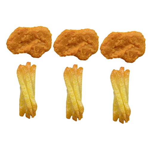 BESPORTBLE 6Stücke Künstliche Hühnernuggets Frites Modell Realistische Imitation Von Fast Food Für Spielküchen Spielzeugküchenzubehör von BESPORTBLE