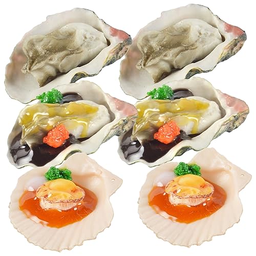 BESPORTBLE 6Stücke Lebensmittelmodell Realistisches Meeresfrüchte Für Austern Muscheln Und Jakobsmuscheln Für Kreatives von BESPORTBLE