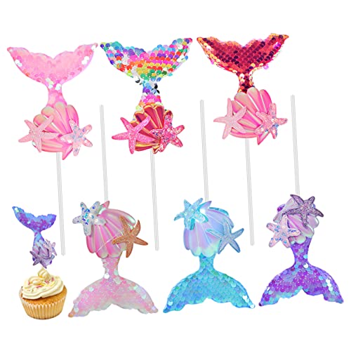 BESPORTBLE 6Stücke Meerjungfrau Cupcake Toppers Glitzernde Kuchendekoration Für Deko Für Meerjungfrau Mottopartys Und Unterwasser Themenfeiern BESPORTBLE 6Stücke Meerjungfrau Cupcake Toppers Glitzernde Kuchendekoration Für Deko Für Meerjungfrau Mottopartys Und Unterwasser Themenfeiern von BESPORTBLE