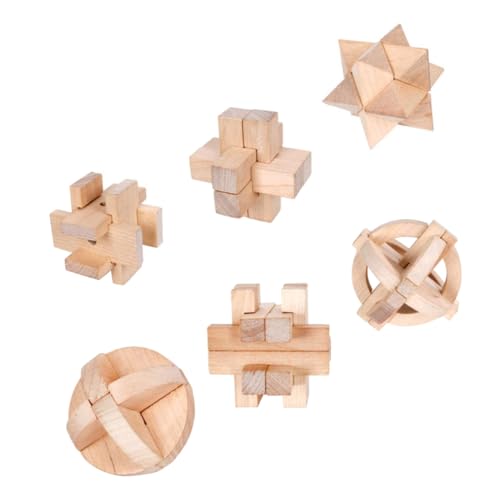 BESPORTBLE 6Stücke Ming Lock Holz Intelligentes Puzzle Kognitiven Entwicklung Pädagogisches Entsperrspielzeug Für Traditionelles Denkspiel von BESPORTBLE