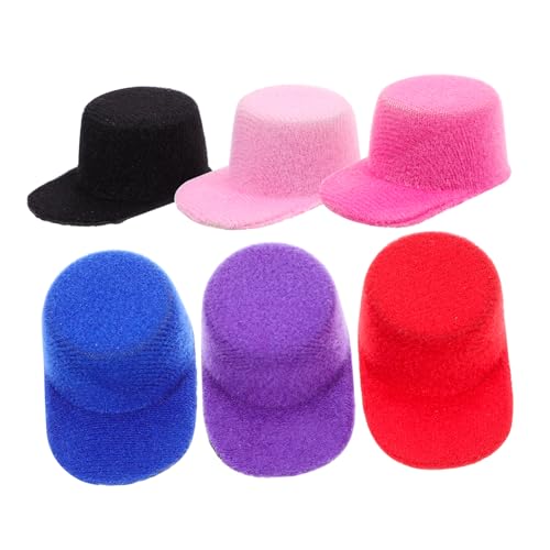 BESPORTBLE 6Stücke Mini Hüte Aus Filz Dekorative DIY Minihüte Für Bastelprojekte Kleine Hüte Für Haaraccessoires Puppendekoration Farben Erhältlich von BESPORTBLE