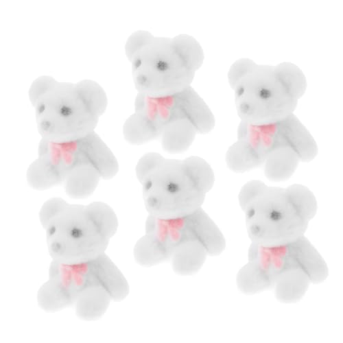 BESPORTBLE 6Stücke Mini Plüschbären Anhänger Weiß DIY Deko Für Kindergeburtstag Hochzeiten Partys Kuscheltier Zubehör Mitgebsel Bastelbedarf Zur Gestaltung Von Kreativen von BESPORTBLE