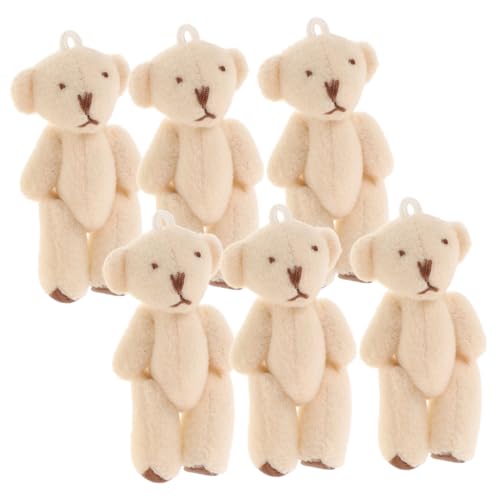 BESPORTBLE 6Stücke Mini Plüschbären Bewegliche Gelenke Austauschbare Outfits Stofftieranhänger Für Weihnachten Und Geburtstagen von BESPORTBLE