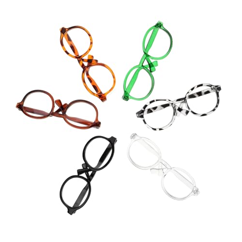 BESPORTBLE 6Stücke Mini Puppenbrillen Für Rollenspiele DIY Puppenzubehör Mit Verschiedenen Rahmenfarben Transparent Für Puppen Und Stofftiere von BESPORTBLE
