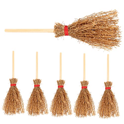 BESPORTBLE 6Stücke Miniatur Besen für Puppenhäuser Dekorative Besen Requisiten Realistische Mini Reinigungswerkzeuge für DIY Mini Häuser Perfektes für Miniatur Enthusiasten von BESPORTBLE