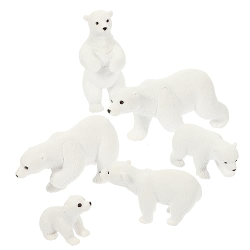 BESPORTBLE 6Stücke Miniatur Polarbären Figuren Kreative Mikrolandschaft Deko für Puppenhaus Garten und Innenszenen Niedliches Design für Terrasse und Büro von BESPORTBLE