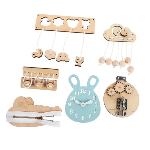BESPORTBLE 6Stücke Montessori Busy Board Set Teiliges Holzspielzeug Für Kleinkinder Sensorisches Activity Board Feinmotorik Und Hand Auge Koordination Pädagogisches Für Jungen von BESPORTBLE