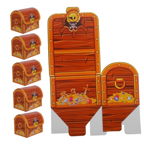 BESPORTBLE 6Stücke Piraten Geschenkboxen Schatzkisten Für Kindergeburtstag Leckereien Box Für Piratenparty Für Süßigkeiten Und Kleine von BESPORTBLE