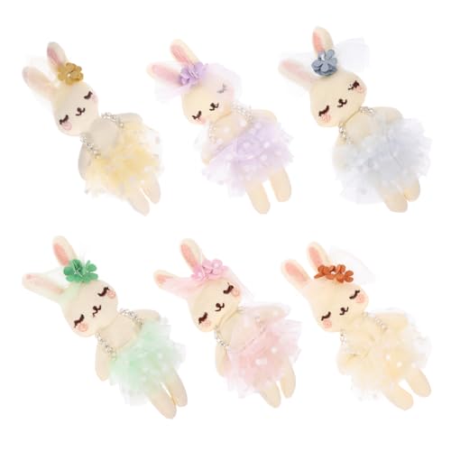 BESPORTBLE 6Stücke Plüsch Kaninchen Puppen Niedliche DIY Kaninchenpuppen Für Kopfschmuckzubehör Stofftiere Für Kreative Bastelideen Ostergeschenk von BESPORTBLE