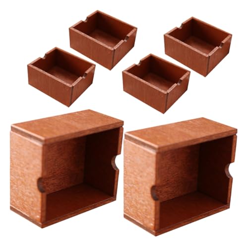 BESPORTBLE 6Stücke Puppenhaus Dekoration Braune Korbmodelle Für Winzige Gegenstände Und Mini Miniaturen von BESPORTBLE
