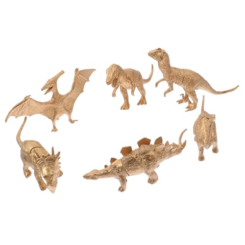 BESPORTBLE 6Stücke Realistische Dinosaurier Modelle Für Lernspielzeug Und Kognitives Zur Dekoration Goldene Saurierfiguren Für Dinosaurierpartys Und Kinderzimmerdeko von BESPORTBLE