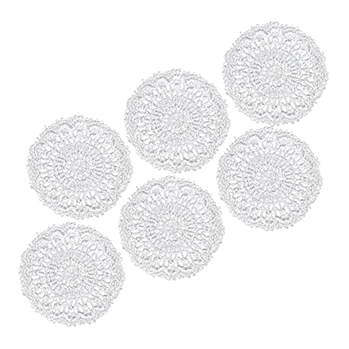 BESPORTBLE 6Stücke Spitzen Tischsets Für Puppenhaus Dekoration Weißes Gewebtes Lacy Design Perfektes Zubehör Für DIY Projekte von BESPORTBLE