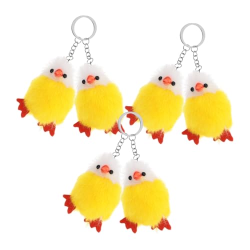 BESPORTBLE 6Stücke Süße Plüsch Hühner Schlüsselanhänger Mini Flauschige Küken Ostern Stofftier Taschenanhänger Fuzzy Hühner Schlüsselring Für Handtaschenzubehör Und Geldbörsen von BESPORTBLE