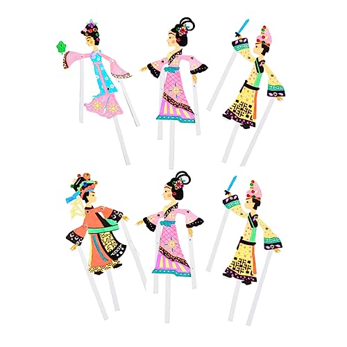 BESPORTBLE 6Stücke Teiliges DIY Schattenpuppenspiel Traditionelles Chinesisches Handwerk Für Kreatives Bastelset Für Spaß Zufällige Designs von BESPORTBLE