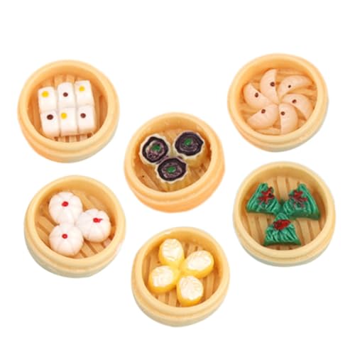BESPORTBLE 6Stücke Teiliges Dampffutter Realistische Dampfbrötchen Modelle aus Langlebigem Harz für Puppenhaus Dekoration Lehrmaterial und Kreative Fotorequisiten von BESPORTBLE