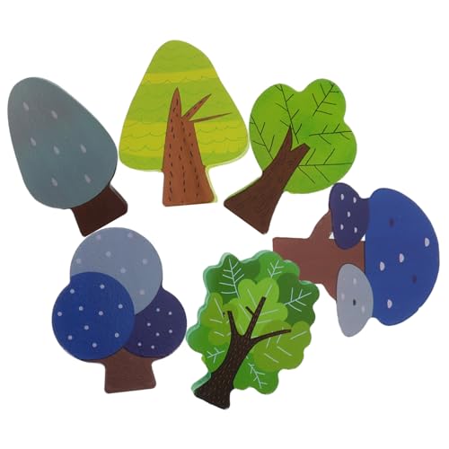 BESPORTBLE 6Stücke Teiliges Mini Holzbaum Set Naturholz Zubehör Für Gleise Fördert Kreativität Und Feinmotorik Pädagogisches Für Ab Jahren von BESPORTBLE
