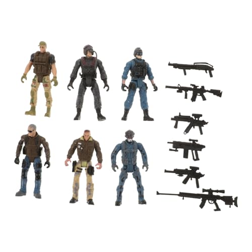 BESPORTBLE 6Stücke Teiliges Miniatur Soldaten Spielset mit Beweglichen Gelenken Detailreiche Actionfiguren für Sammler Geeignet für und Polizei Themen für Spiel von BESPORTBLE