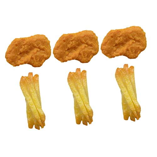 BESPORTBLE 6Stücke Teiliges Puppenfutter aus Künstlichen Hühnernuggets und Frites Realistisches Küchen für Rollenspiele der Spielküche Material Geruchlos Sicher von BESPORTBLE