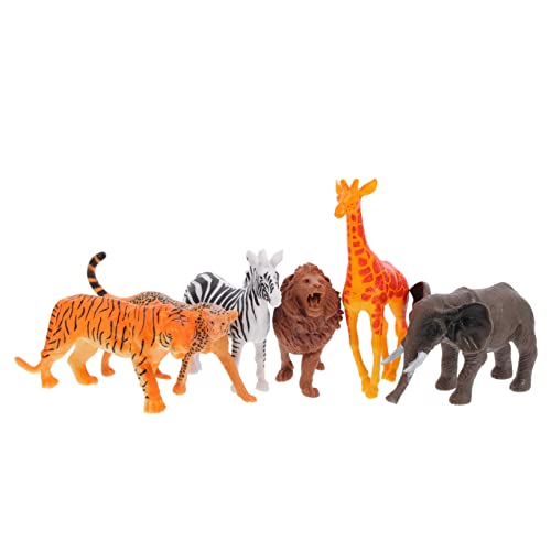 BESPORTBLE 6Stücke Teiliges Realistische Tierfiguren Für Simulation Von Waldtieren Wie Zebra Tiger Elefant Leopard Und Giraffe Lernspielzeug Und Deko Für Zuhause von BESPORTBLE