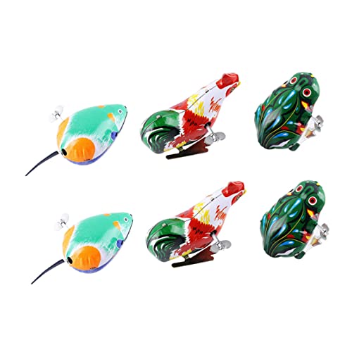 BESPORTBLE 6Stücke Vintage Aufziehspielzeug Nostalgische Tier Spielzeuge mit Aufziehmechanismus Frosch Küken Robuste Sichere und Gestaltete Spielzeuge von BESPORTBLE