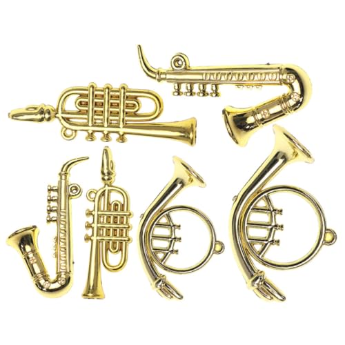 BESPORTBLE 6st Puppenhaus-trompete Puppenhaus-Saxophon Saxophon-kuchenaufsatz Ölanschluss Miniatur-musikinstrumente Mini-puppenhausinstrumente Puppeninstrumente Metall Vorgeben Plastik von BESPORTBLE