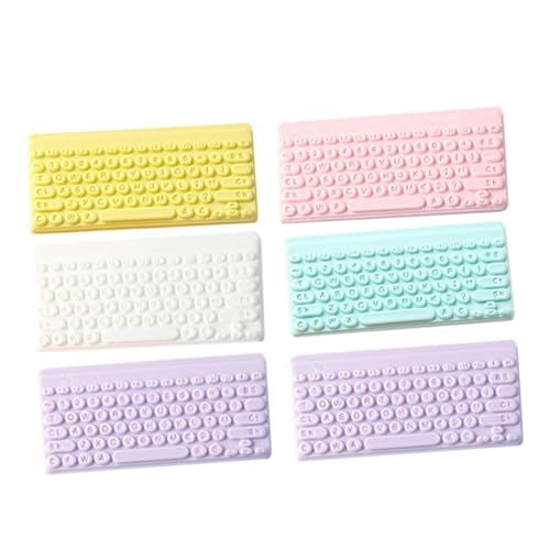 BESPORTBLE 6stücke Miniatur Tastatur Anhänger DIY Keyboard Charms Für Schmuck Puppenhaus Dekoration Bastelbedarf Bunten Farben Langlebige Harzmaterialien von BESPORTBLE