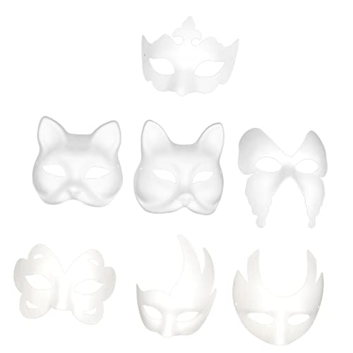 BESPORTBLE 7 Stück Teiliges DIY Kinderpapiermasken aus Weißem Papierstoff zum Bemalen Leichtes Bastelset für Fasching Partys und Kreative Gestaltung Tier und Fantasie Motive BESPORTBLE 7 Stück Teiliges DIY Kinderpapiermasken aus Weißem Papierstoff zum Bemalen Leichtes Bastelset für Fasching Partys und Kreative Gestaltung Tier und Fantasie Motive von BESPORTBLE