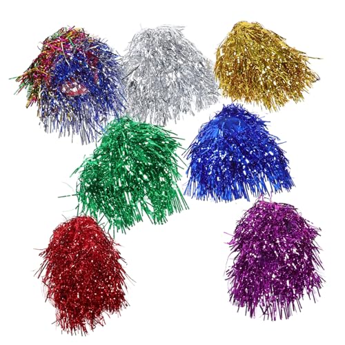 BESPORTBLE 7 Stück Teiliges Metallic Cosplay Perücken für Frauen Glänzend und Glatt Tinsel Foil Technik Bunte Party und Karnevalsperücken für Maskeraden und Festliche Anlässe von BESPORTBLE