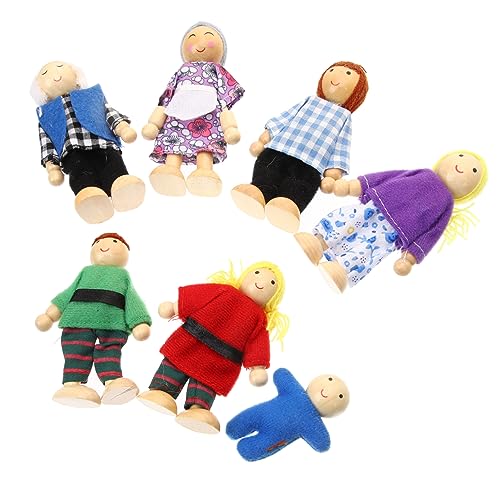 BESPORTBLE 7 Stück Teiliges Puppenfamilien aus Holz für Bewegliche Figuren für Rollenspiele und Geschichten für Puppenhäuser und Kreative Lernumgebungen BESPORTBLE 7 Stück Teiliges Puppenfamilien aus Holz für Bewegliche Figuren für Rollenspiele und Geschichten für Puppenhäuser und Kreative Lernumgebungen von BESPORTBLE