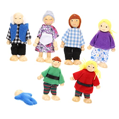 BESPORTBLE 7 Stück Teiliges Puppenhaus Familienfiguren aus Holz Flexible Bewegliche Spielzeugpuppen für Kreatives Rollenspiel und Interaktives Lernen BESPORTBLE 7 Stück Teiliges Puppenhaus Familienfiguren aus Holz Flexible Bewegliche Spielzeugpuppen für Kreatives Rollenspiel und Interaktives Lernen von BESPORTBLE