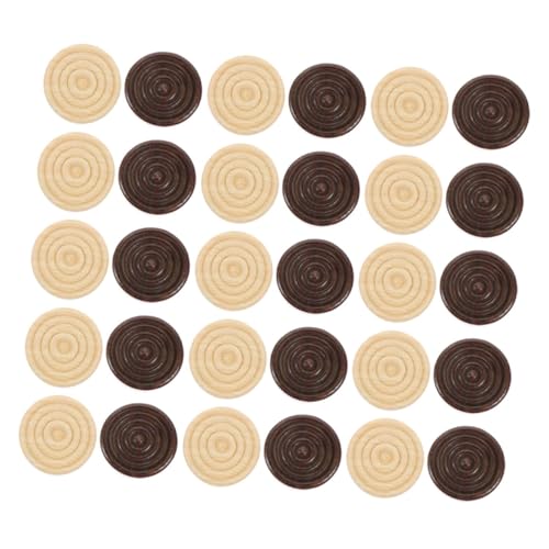 BESPORTBLE 72Stücke Holz Teile Ersatzschachfiguren Rundes Design Kompatibel mit Dame und für Partys und Leicht und Transportabel von BESPORTBLE