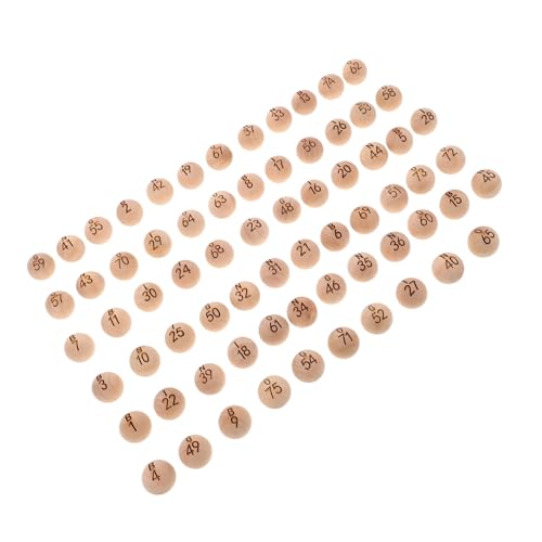 BESPORTBLE 75 Stück Teiliges Holz Bingo Spielbälle Set Klare Gravur Zahlen Langlebig und Leicht für Teamspiele Familienunterhaltung und Bildungsaktivitäten Tragbar und Robust von BESPORTBLE