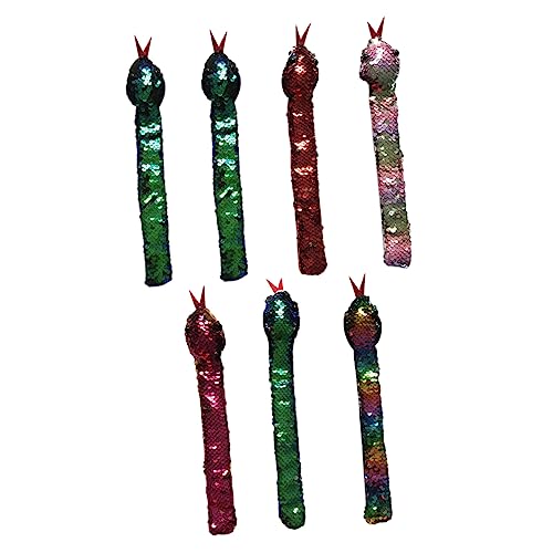 BESPORTBLE 7Stücke Pailletten Slap Armbänder Slap Bands Mit Schimmernden Sequins Tier Zufällige Farben Für Partys Und Kreative Aktivitäten von BESPORTBLE