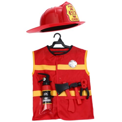 BESPORTBLE 7Stücke Teiliges Feuerwehrmann Kostüm Set Für Rollenspielkleidung Für Kreative Karriereerfahrungen Weste Hut Werkzeug Und Mehr Für Fantasievolles von BESPORTBLE