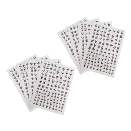 BESPORTBLE 8 Blatt Cartoon Doll Augen Aufkleber DIY Wasser Decals für Bastelprojekte Selbstklebende Sticker für Puppen Kreative Augen für Resin Kunst und Tonfiguren von BESPORTBLE