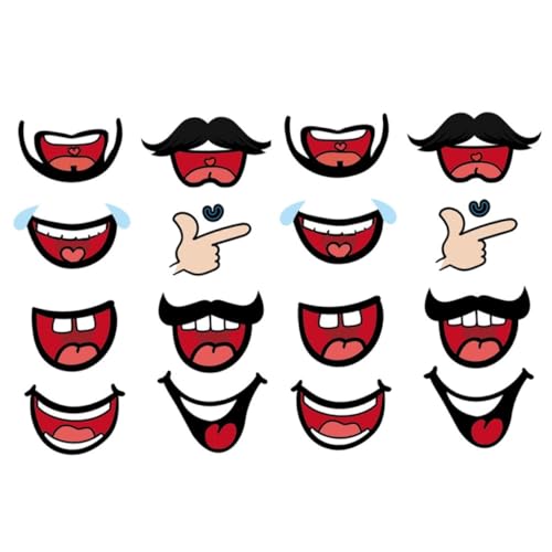 BESPORTBLE 8 Packungen Gesichtsmasken Aufkleber Smile Decals Lippen Motiv Selbstklebend Dekorativ Für Erwachsene Tuchmasken Kreative Geschenkidee von BESPORTBLE