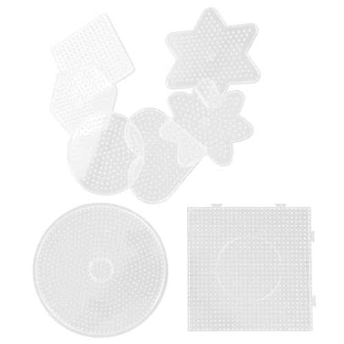 BESPORTBLE 8 Stück Bügelperlen Steckplatten Teilig Transparent Große Schablonen DIY Basteln Stiftplatten für Kreative Bügelperlen Projekte von BESPORTBLE