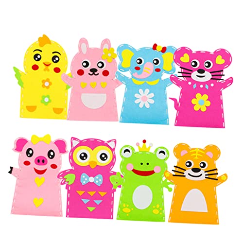 BESPORTBLE 8 Stück DIY Handpuppen Bastelset Teilig Bunte Vliesstoff Materialien für Fördert Kreativität Feinmotorik und Farberkennung Handgefertigte Stoffpuppen Bastelmaterial für Jungen und von BESPORTBLE