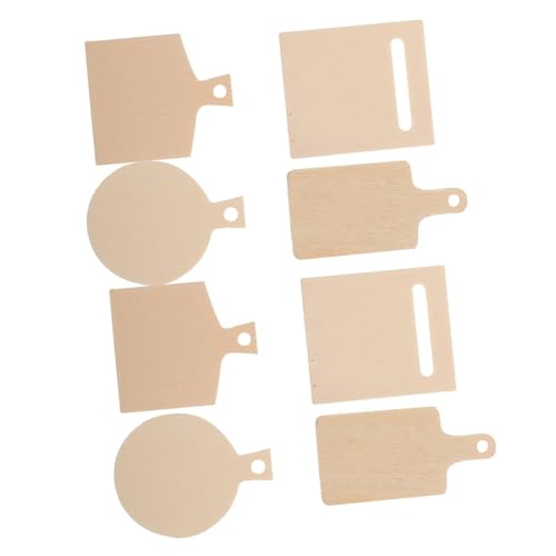 BESPORTBLE 8 Stück Mini Schneidebrett aus Holz Miniatur Küchenzubehör für Puppenhaus Vielseitig Einsetzbar DIY Bastelprojekt Sicher und Gesund für Kreative Spielwelten von BESPORTBLE